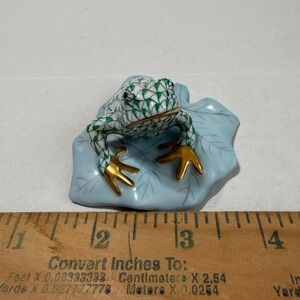 Gold and Green Frog on a lily pad by Herend